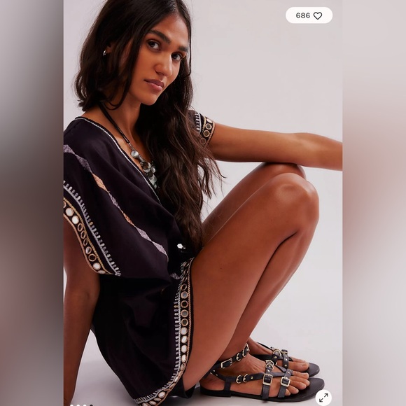 Free People Alessia Embroidered Vest, LARGE NWOT - Picture 4 of 9